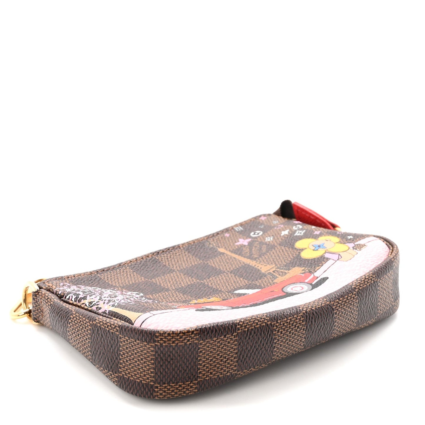 Damier Ebene 2019 Christmas Animation Mini Pochette Accessories Red