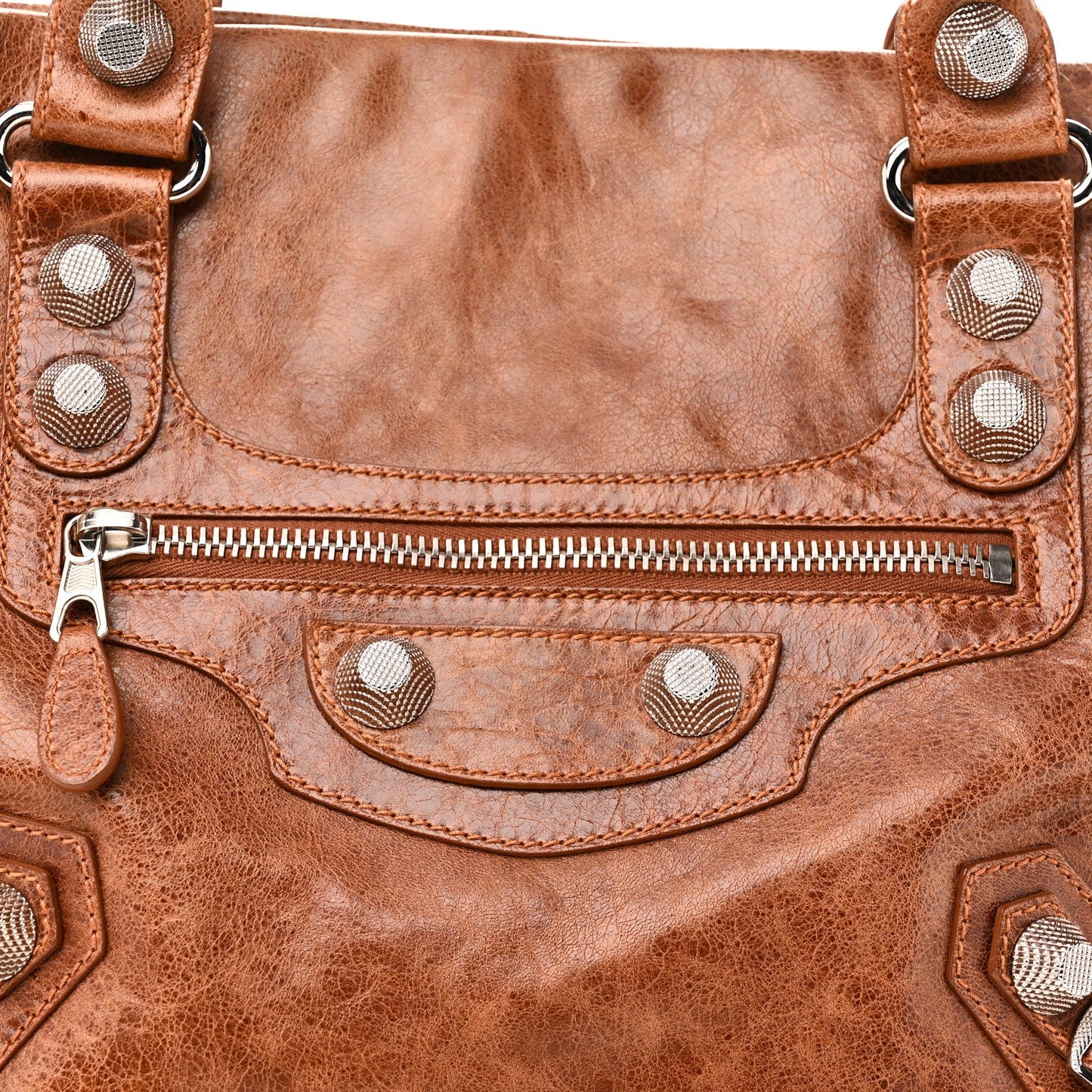Agneau Giant 21 Silver Hardware Mid Day Brown