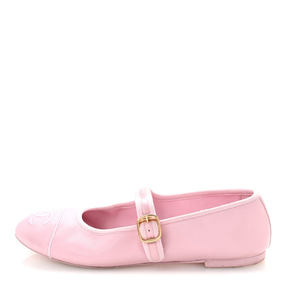 Lambskin Mary Jane Flats 38 Light Pink