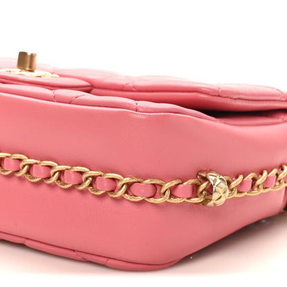 Lambskin Quilted CC Small Dynasty Flap Pink
