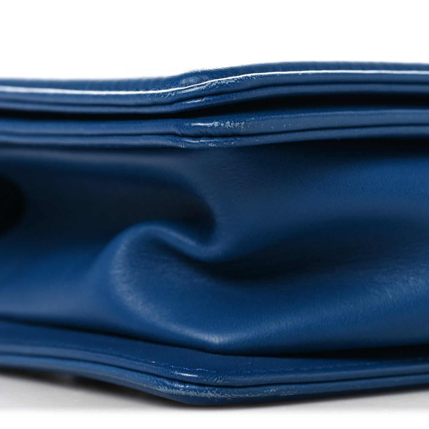 Lambskin Chevron Quilted Medium Boy Flap Blue