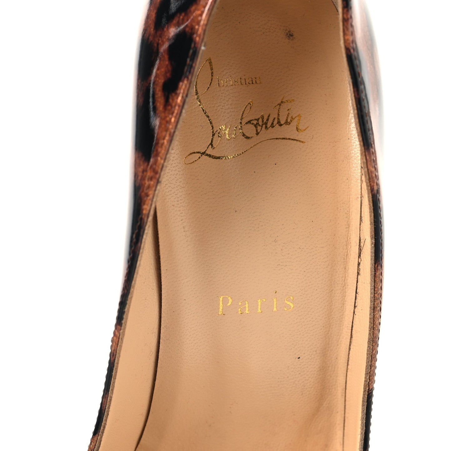 Patent Glitter Leopard Print Pigalle Follies 100 Pumps 38 Gold
