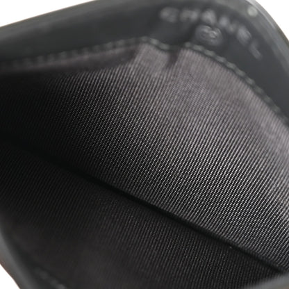 Patent Quilted Card Holder Dark Grey