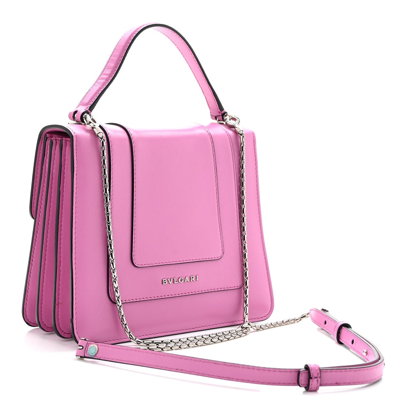 Calfskin Serpenti Forever Top Handle Pink