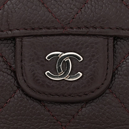 Caviar Quilted Large Flap Wallet Burgundy