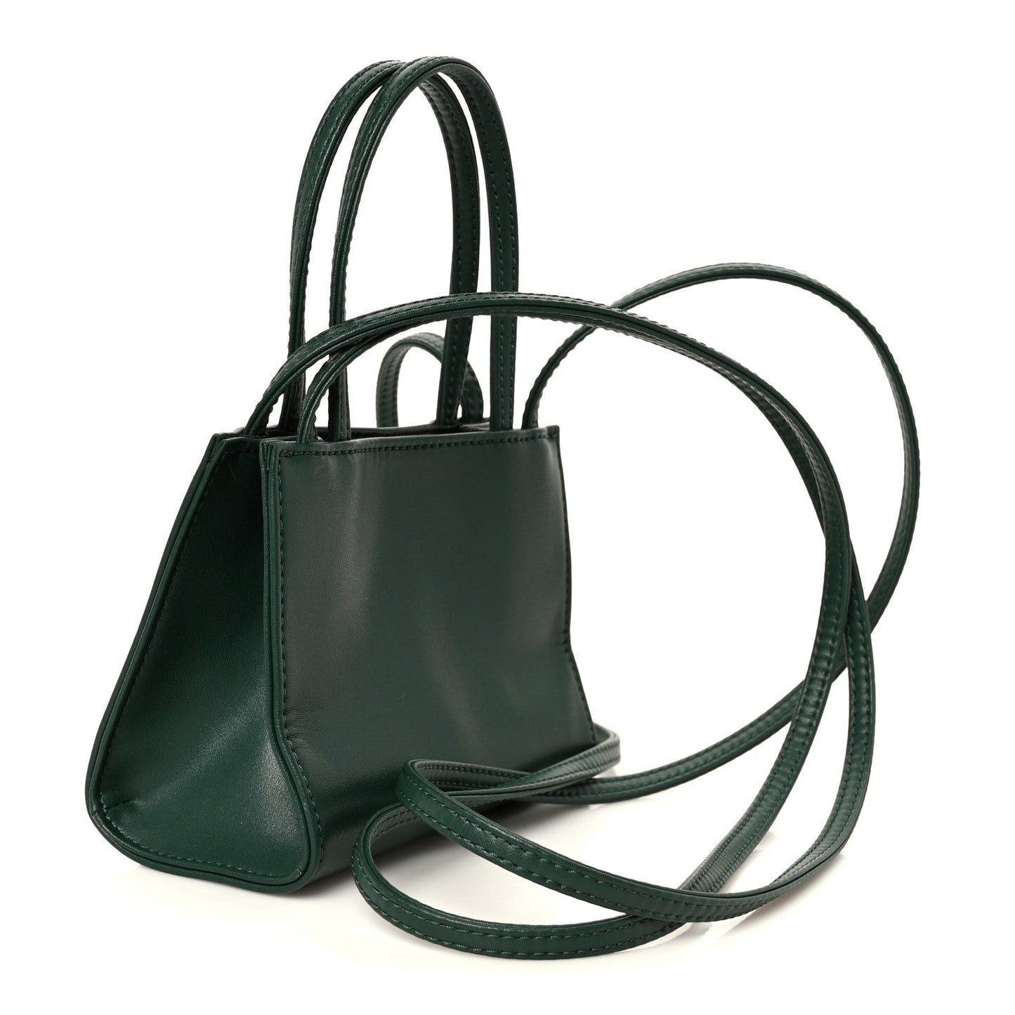 Vegan Leather Small Shopping Bag Leaf