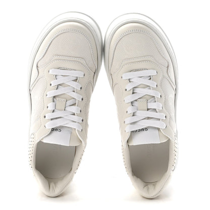 Calfskin GG Tennis Embossed Perforated Womens Platform 55mm Sneakers 36 Great White