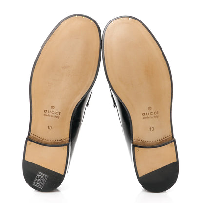 Gucci Mandala Goatskin Mens Horsebit Loafers 10 Black
