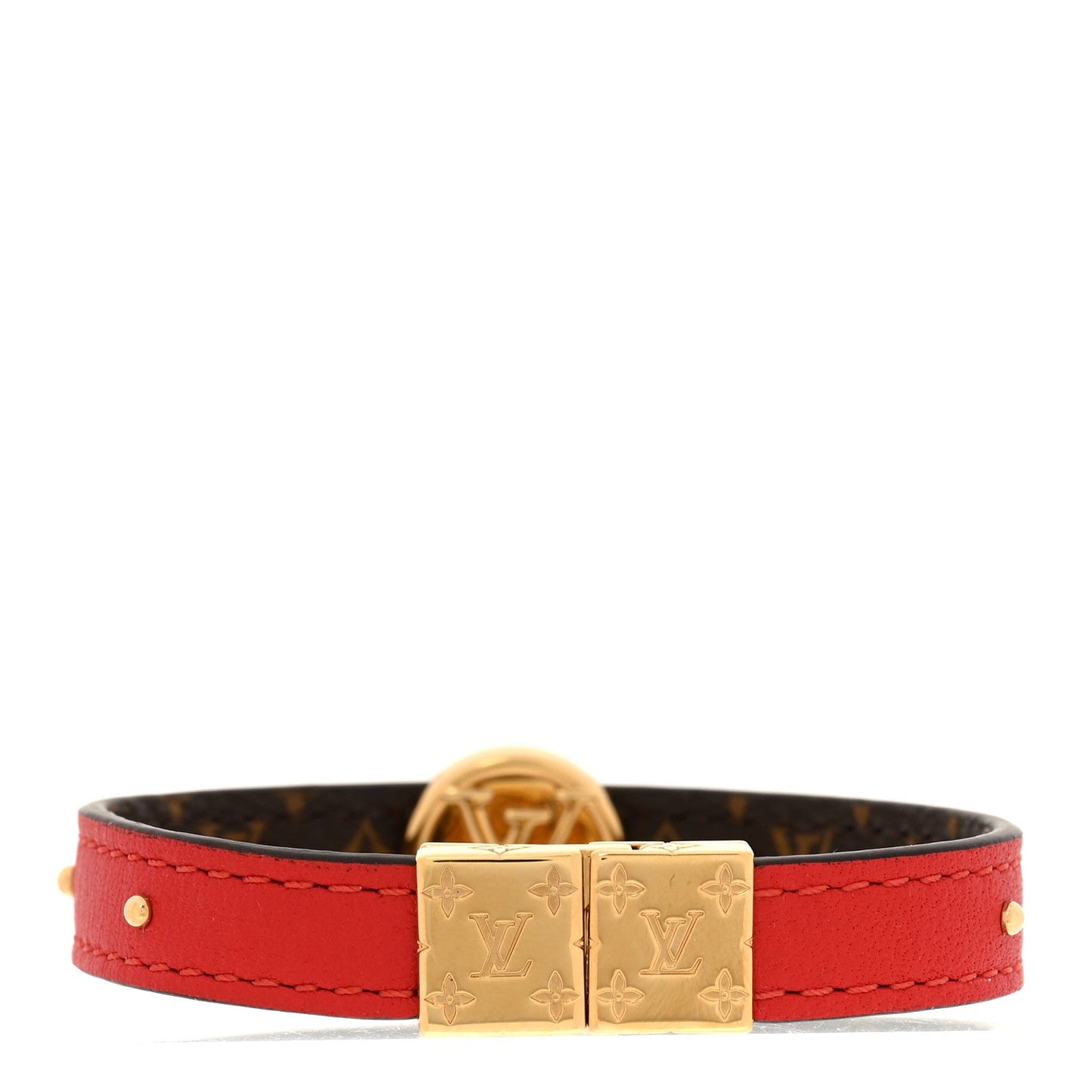 Monogram LV Circle Reversible Bracelet Rouge