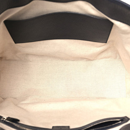 GG Supreme Monogram Textured Calfskin Web Medium Ophidia Shopping Tote Beige Blue