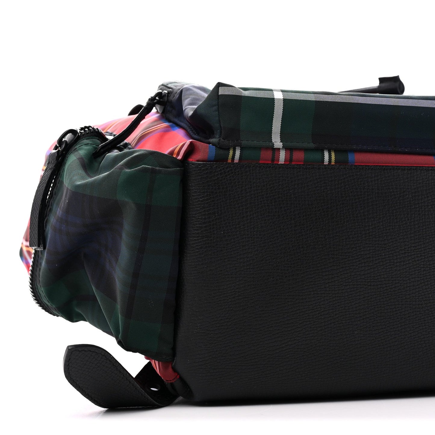 Laminated Tartan Patchwork Medium Rucksack Backpack Military Red