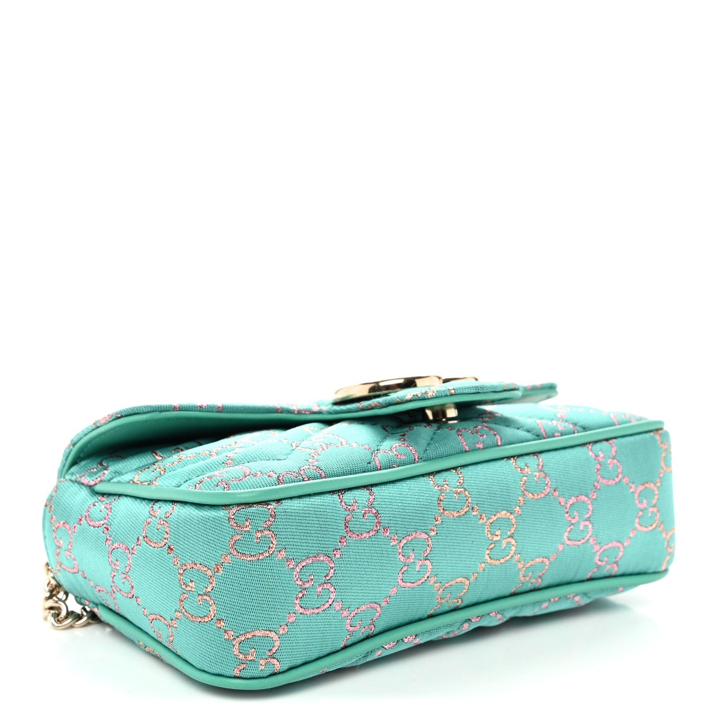 Jacquard Super Mini GG Marmont Shoulder Bag Green