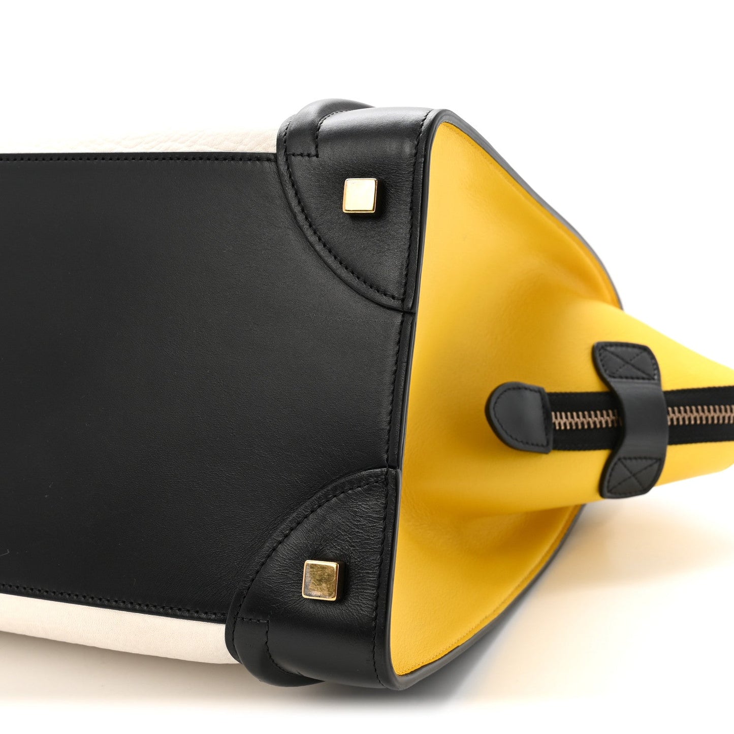 Elephant Calfskin Mini Tri-Color Luggage Optic White Yellow