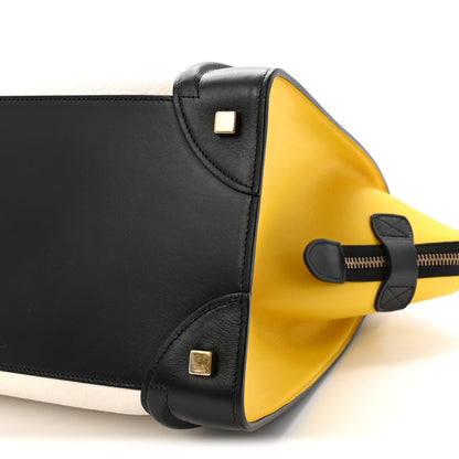 Elephant Calfskin Mini Tri-Color Luggage Optic White Yellow