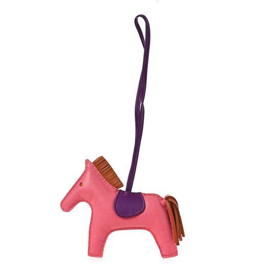 Milo Lambskin Grigri Rodeo Horse Bag Charm GM Rose Azalee Gold Anemone