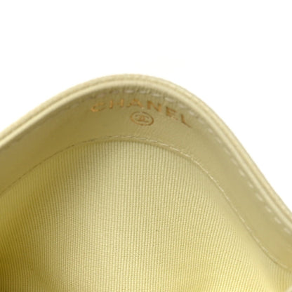 Caviar Quilted Card Holder Jaune