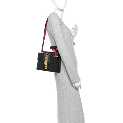 Calfskin Small Sylvie Shoulder Bag Black