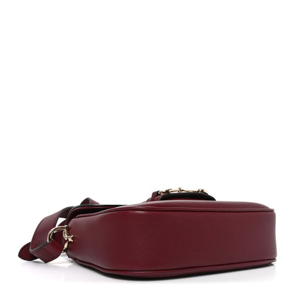 Arabella Calfskin Horsebit 1955 Soft Small Shoulder Bag Rosso Ancora