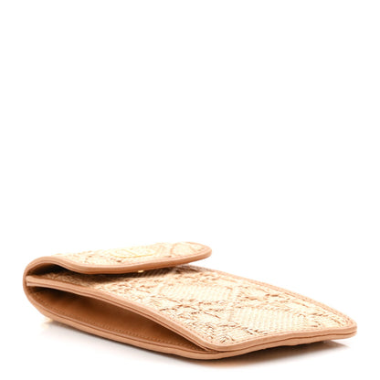 Raffia Cannage Phone Pouch Holder Natural