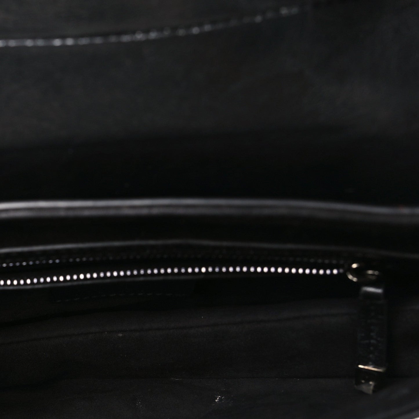 Shiny Crinkled Calfskin Studded Saddle Bag Black