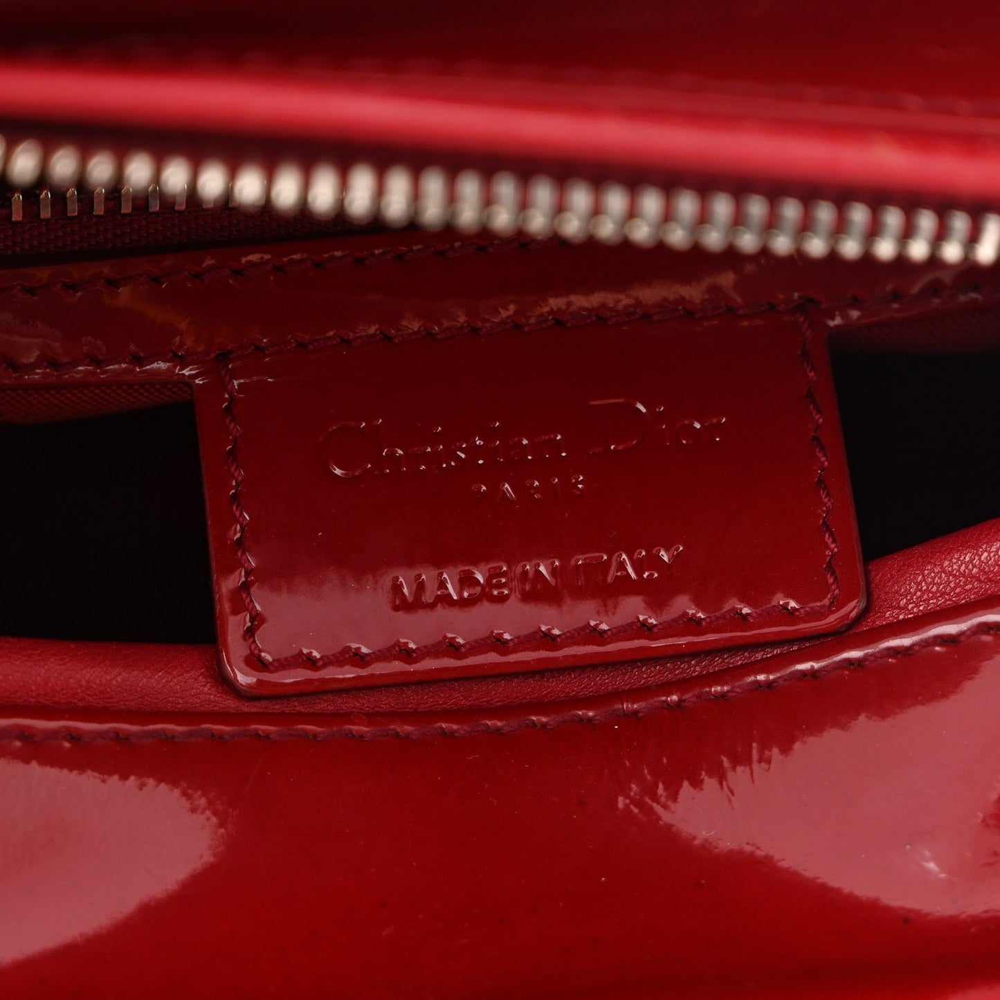 Patent Cannage Medium Lady Dior Red