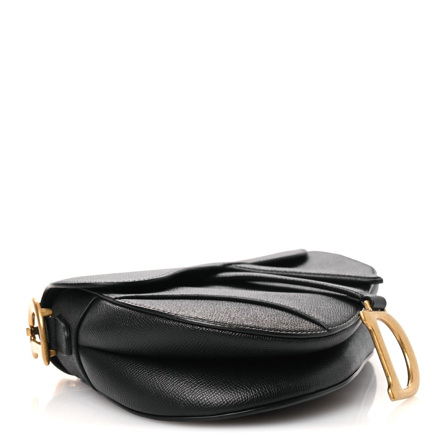 Grained Calfskin Saddle Bag Black