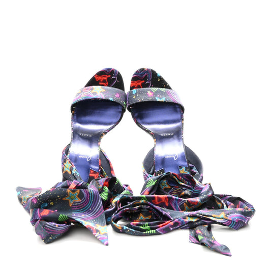 Crepe Satin Starlight Sandale Du Desert 100 Ankle Wrap Sandals  39.5 Black Multicolor