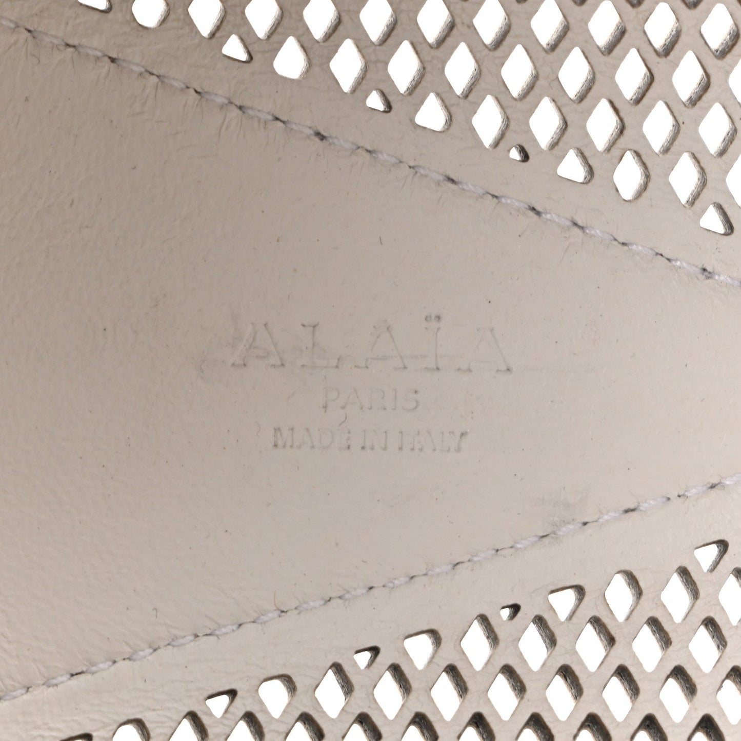 Fishnet Calfskin Laser Cut Medium Le Teckel Bag Blanc Optique