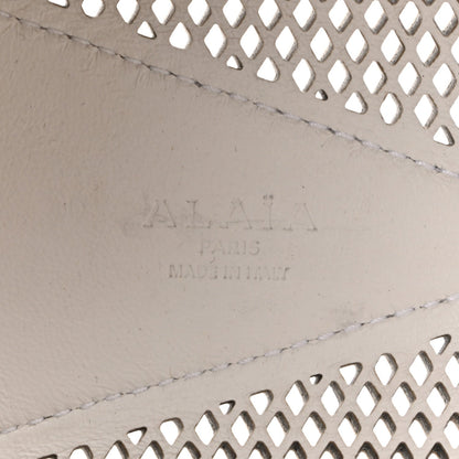 Fishnet Calfskin Laser Cut Medium Le Teckel Bag Blanc Optique