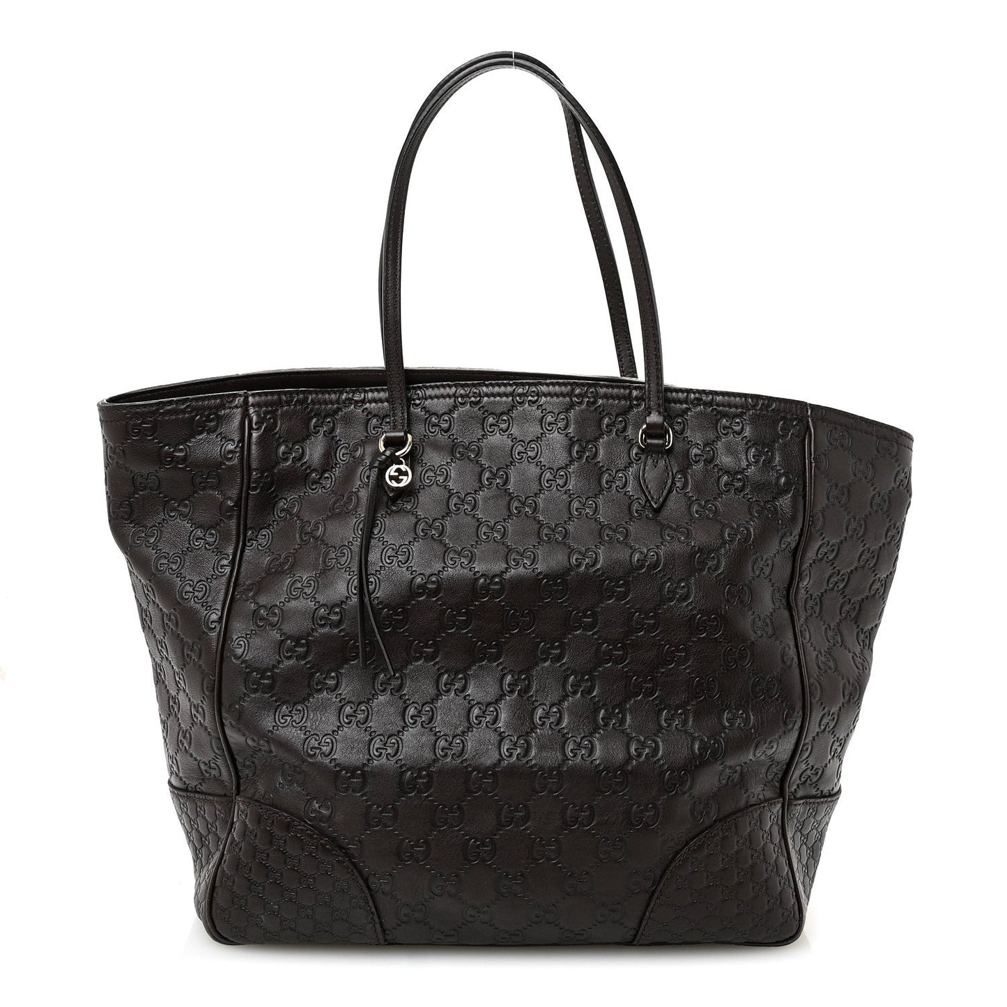 Guccissima Medium Bree Zippered Tote Chocolate