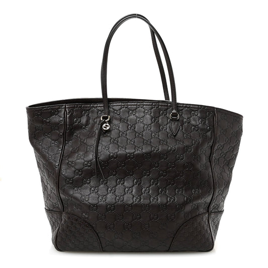 Guccissima Medium Bree Zippered Tote Chocolate
