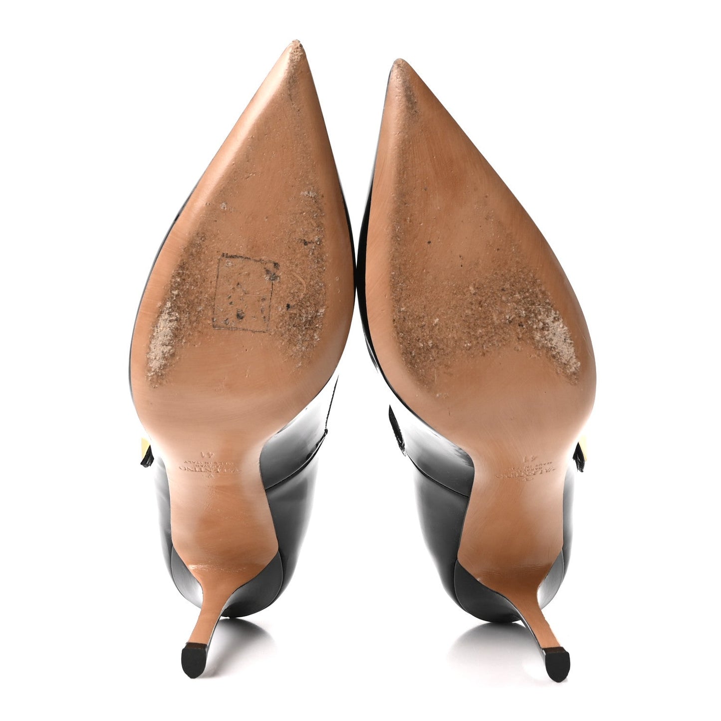 Patent Tiptoe Ankle Strap 100mm Pumps 41 Black