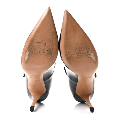 Patent Tiptoe Ankle Strap 100mm Pumps 41 Black