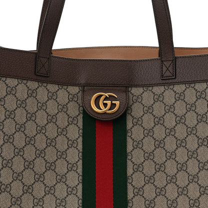 Gg Supreme Monogram Web Ophidia Tote Brown