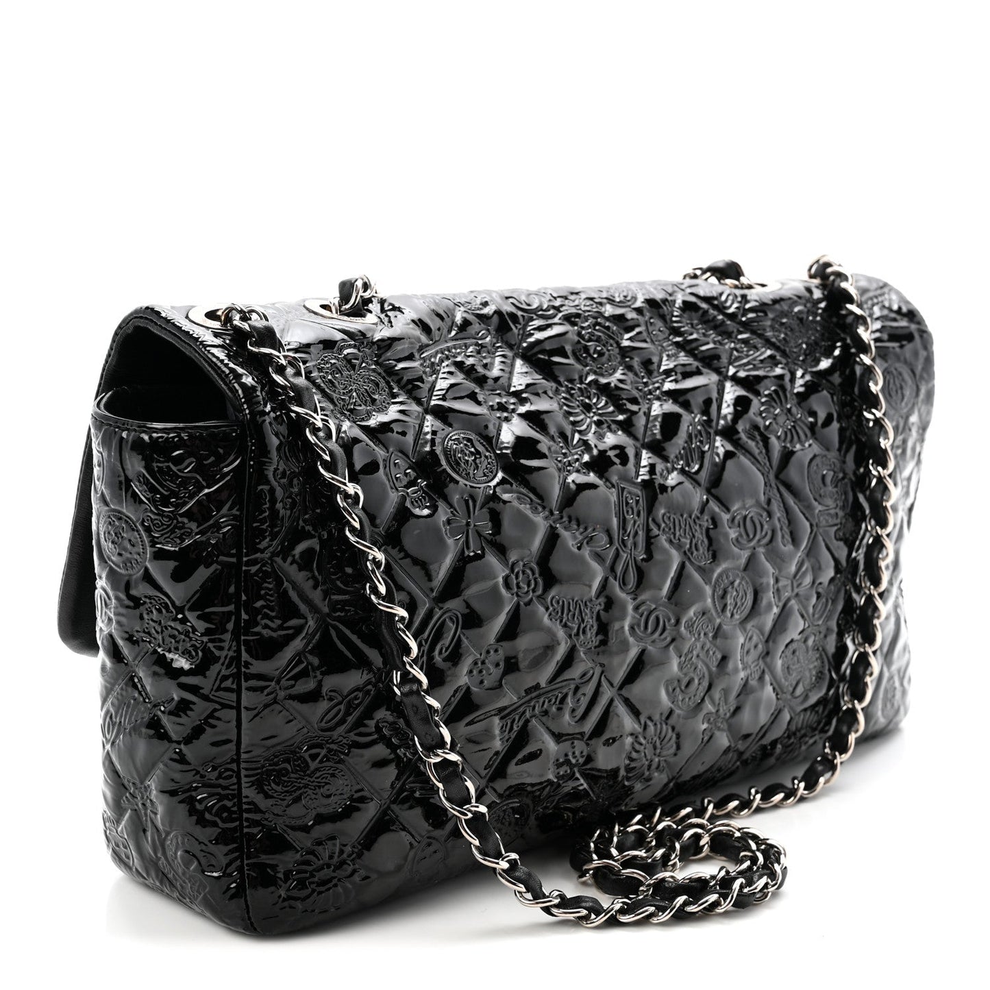 Patent Large Lucky Symbols Flap Black