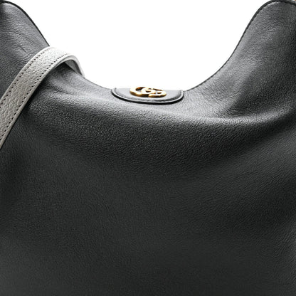Softy Wonka Textured Dollar Calfskin Medium Diana Shoulder Bag Black Dusty Grey