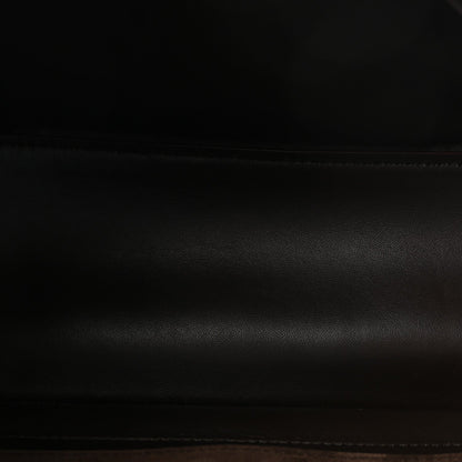 Suede Calfskin Small Souplissimo Maxi Flap Dark Brown