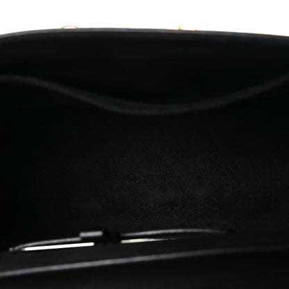 Veau Satin Monogram Twist Shoulder Bag MM Black