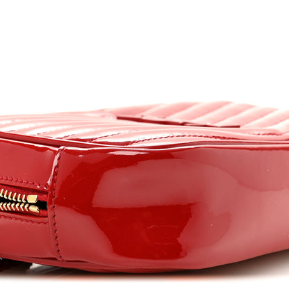 Patent Calfskin Matelasse Monogram Mini Lou Camera Bag Eros Red