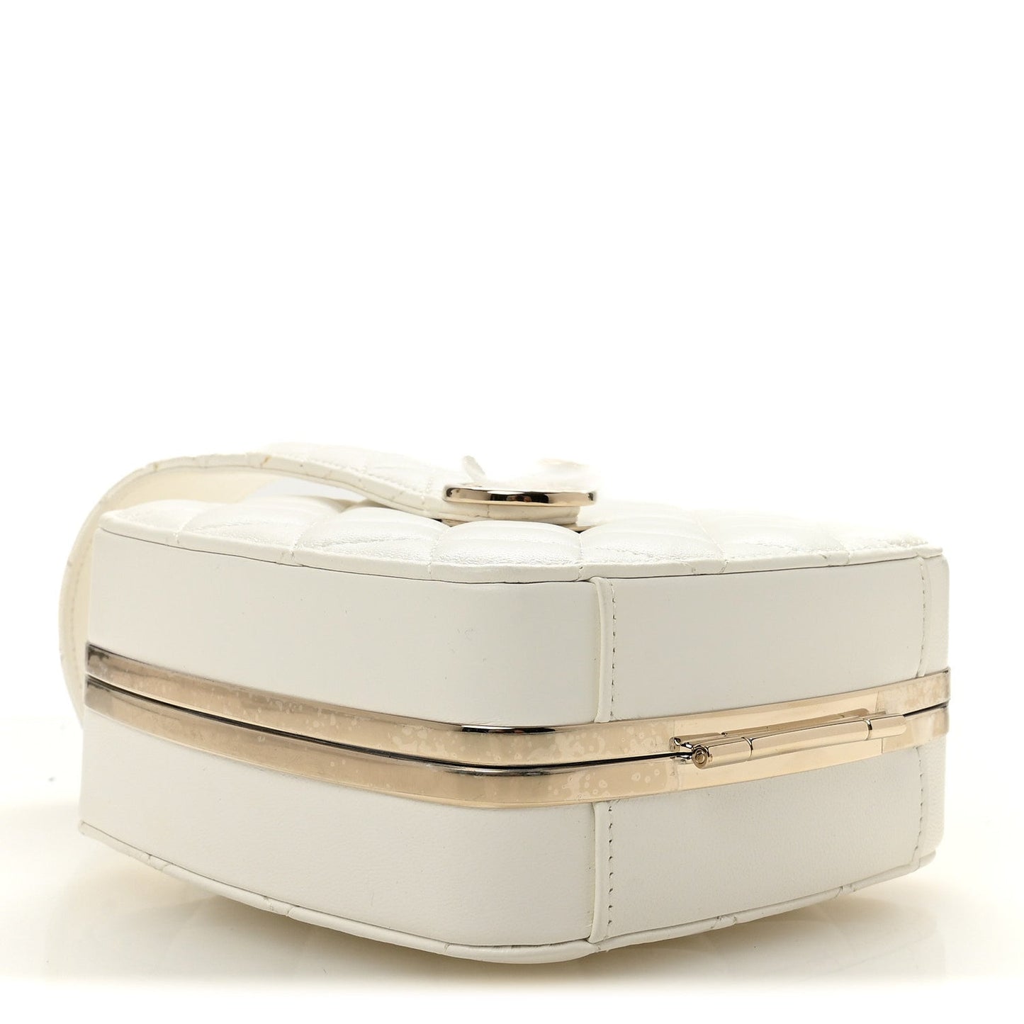 Lambskin Minaudiere Vanity With Handle White