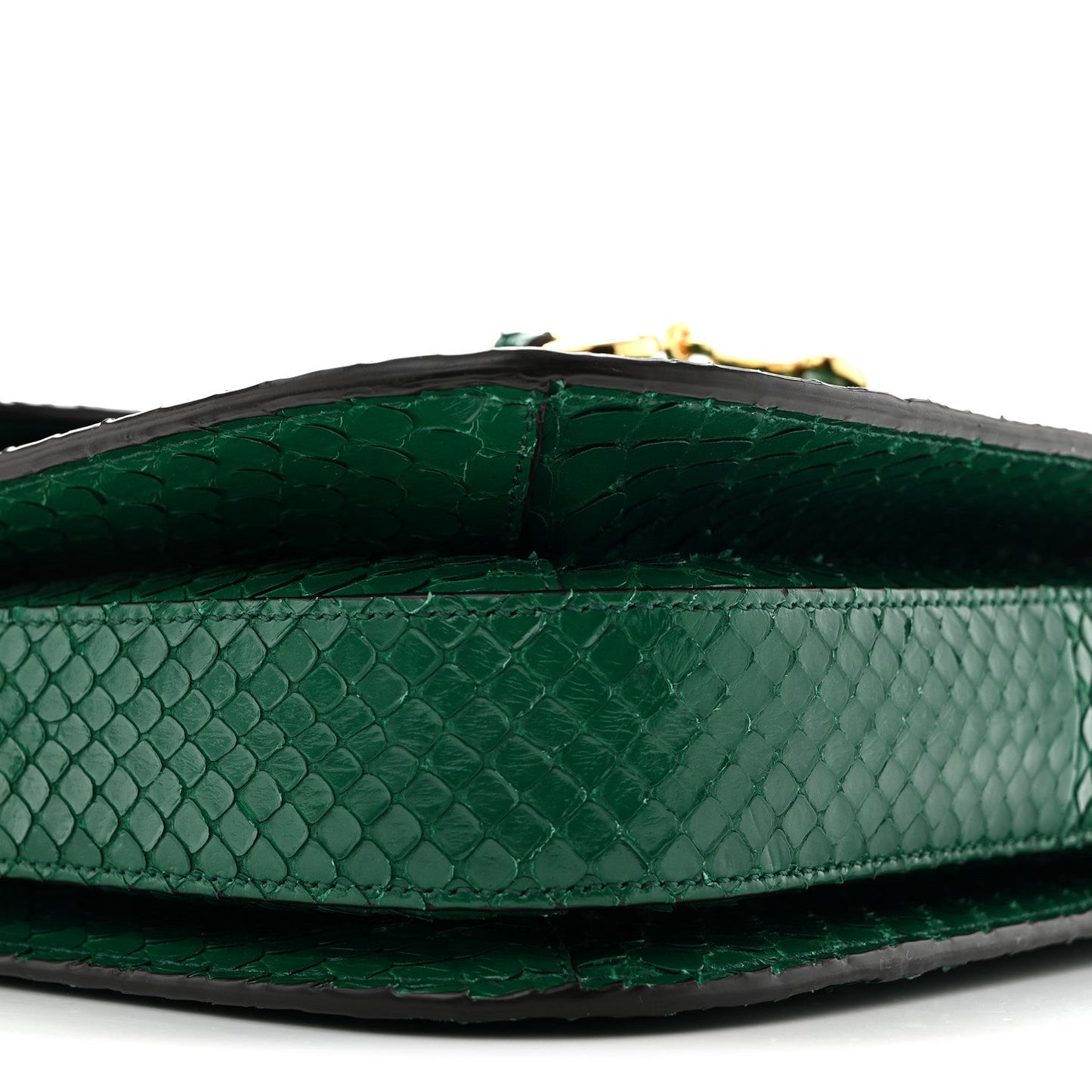 Snakeskin Horsebit 1955 Shoulder Bag Green