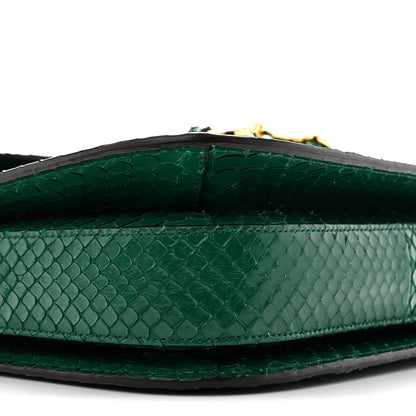 Snakeskin Horsebit 1955 Shoulder Bag Green