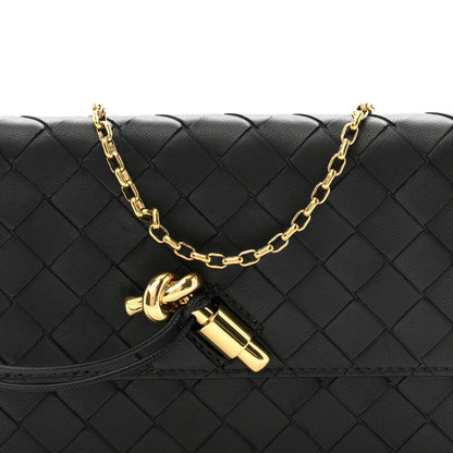 Nappa Intrecciato Andiamo Pouch On Chain Black
