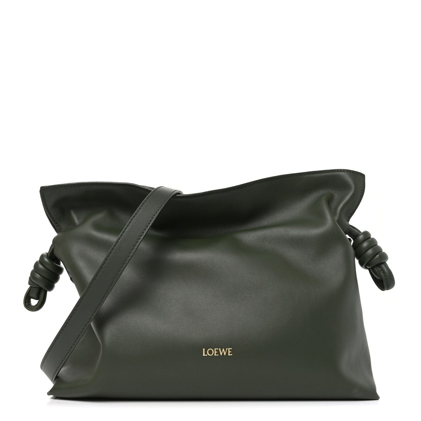 Nappa Medium Flamenco Knot Bag Dark Khaki