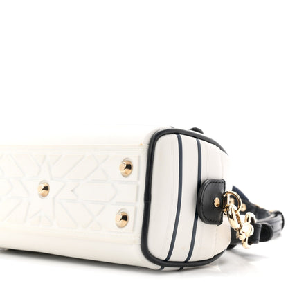 Calfskin Micro Dior Vibe Zip Bowling Bag White