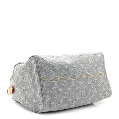 Monogram Denim Speedy Soft 30 Washed Gray