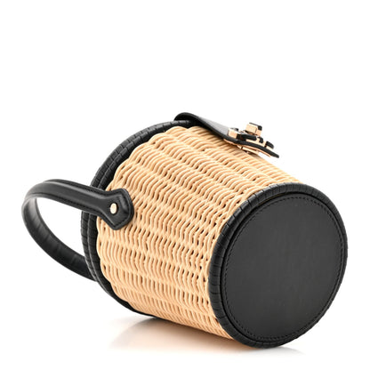 Wicker CD Bucket Bag Black