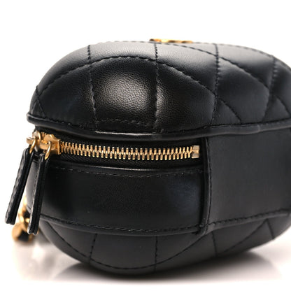 Lambskin Quilted CC Bubble Vanity Case With Chain Black