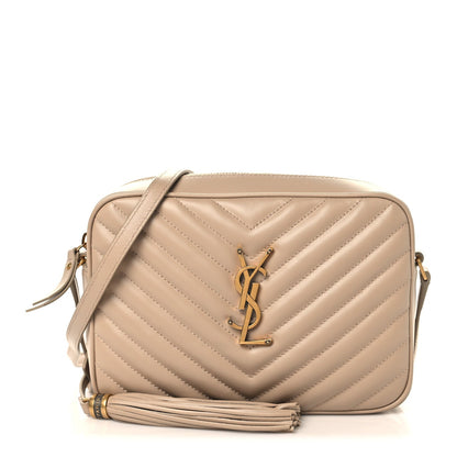 Calfskin Matelasse Monogram Lou Camera Bag Dark Beige