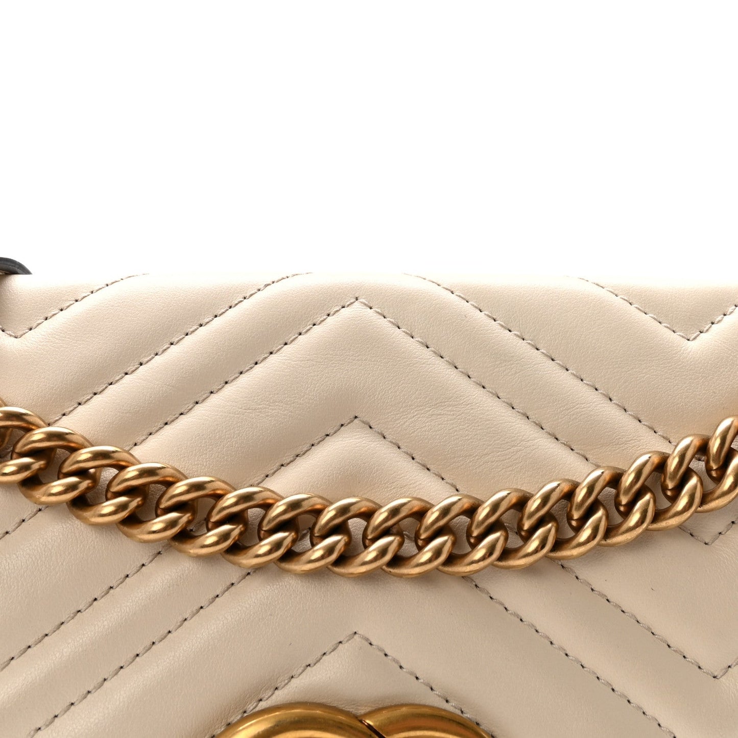 Calfskin Matelasse Small GG Marmont Shoulder Bag White